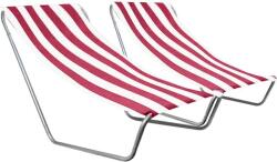  Set de 2 sezlonguri pliante pentru plaja SAND, dungi roz inchis