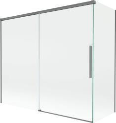 Mexen Rox kétszárnyú, toló zuhanyfal 180 + 80 x 150 cm, átlátszó, gun metal - 8C9-180-080-95-00