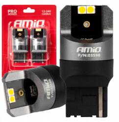 AMiO Led izzók Canbus Pro WY21W 4x3030 Smd narancssárga 12V 24V AMIO-03590
