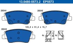 ATE Set placute frana ATE 13.0480-5573.2 (13.0480-5573.2)