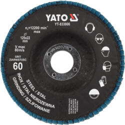 TOYA Disc abraziv cu lamele P60, 125 mm (YT-833006)