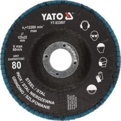 TOYA Disc abraziv cu lamele P80, 125 mm (YT-833007)