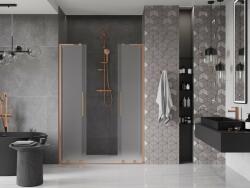 Mexen Velar L Duo tolóajtós zuhanykabin 150 cm, homályos, csiszolt réz - 871-150-003-32-65