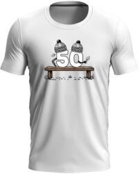 Bontis Tricou pentru bărbați pentru aniversarea de 50 de ani - Albă | L (TRI-50-whi-L)