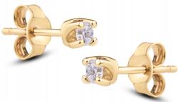 Goldmark Gyönyörű Arany Klasszikus Fülbevaló Briliánssal 0, 14CT 14KT 585 Dedikáció