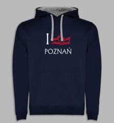 Roly Ajándék kapucnis pulóver I Love Poznań Kecskék sötétkék XXL