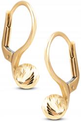 Goldmark Arany Fülbevaló Angol Kapoccsal, Gyémántos Golyókkal 14K 585
