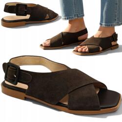 S. Barski 38 Barski Női Szandálok Természetes Bőr Lapos Sarkú Elegáns (Barski JC61-1001)