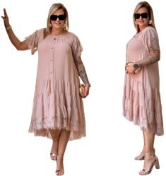 Cavaricci Ruha Maxi Csipke Cavaricci Plus Size Nagy méretek Gombok Púderrózsaszín (Su-59)