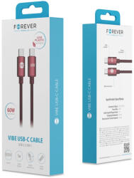 Telforceone S. A Forever Vibe USB-C-USB-C kábel 1, 0 m 60W bordó (162069)