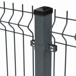  Panou gard 3D zincat 2, 43 x 2, 50 m, fir 4 mm, 46 bare verticale, gri antracit (MT-3D-G-2.43)