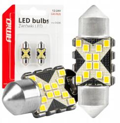 AMiO Led izzók Canbus Festoon C5W 12SMD 2016 31mm White 12V 24V AMIO-04235