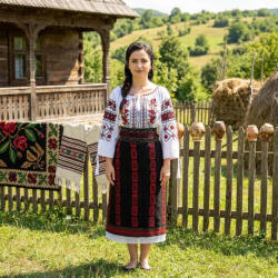Ie traditionala Costum popular format din catrinta , brau si ie - Gheorghita