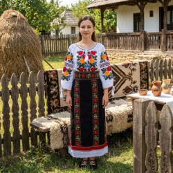 Ie traditionala Costum popular format din catrinta , brau si ie - Robertina 4