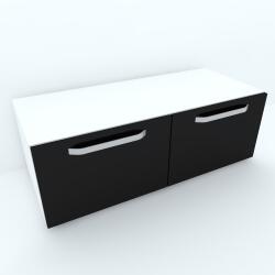 Spectral Mobila Armonia Comoda alba cu 2 usi cu manere fronturi PAL Negru Comoda