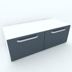 Spectral Mobila Armonia Comoda alba cu 2 sertare cu manere fronturi MDF Gri Comoda