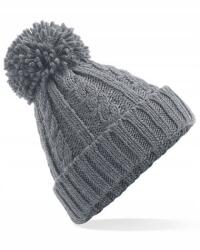 Beechfield Téli sapka meleg pomponnal, ajándéknak is tökéletes, beanie szürke (CB480)