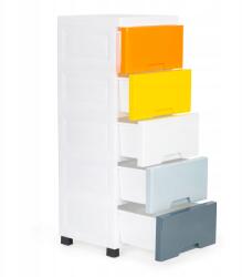 ModernHOME Gyerekfiókos polc kerekeken, 5 fiókkal, 84, 5 × 32, 5 × 31 cm (PJJCBS0022-05B)