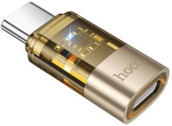 hoco. Adaptor OTG Hoco UA36D USB-C la Lightning, 3A, Transfer Date si Incarcare, Auriu (Vtk-Acc-11278)