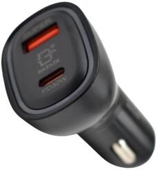 Baskin Incarcator Priza Auto BASKIN CAR-01, 60W 5V 3A, 1xUSB-C, 1xUSB-A, PD QC3.0, Negru (Vtk-Acc-11256)