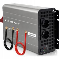 Qoltec Feszültség átalakító 12V 230V 3000W Usb Ms Wave LiFePO4 Agm Qoltec