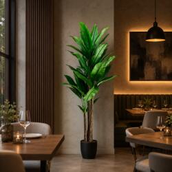  Planta artificiala bananier 190 cm, 3 tulpini, 27 frunze, cu ghiveci (AT1CT-IM1P-PL1D-BJ109)