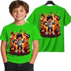  Gyerek Póló Zöld Roblox Gamer Ajándék Tnt World Xs 116 CM