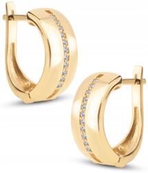 Goldmark Gyönyörű, Gazdag Kivitelű Angol Stílusú Fülbevaló Fehér Kövekkel, Fiorenza 14KT 585