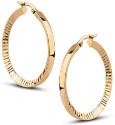Goldmark Gyönyörű arany, gyémánt csiszolású karikafülbevaló, Arancia, 30 mm, 585, 14 karátos