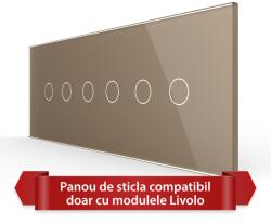 LIVOLO Panou din Sticla pentru Intrerupator Touch Livolo 6/7M, Auriu, Standard Italian (VL-P902.2.2-7A)