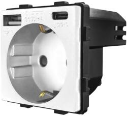 Luxion Priza simpla modulara cu USB-A si USB-C, alb, Luxion (LX-MP010UW)