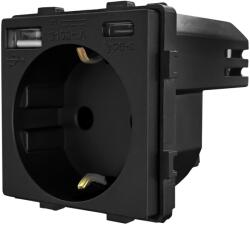 Luxion Priza modulara simpla cu USB-A si USB-C Luxion, negru (LX-MP010UB)