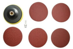  Set suport slefuire 125 mm Velcro cu 5 discuri abrazive P80-P240 si adaptor M14 (210826-23)