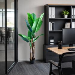  Planta artificiala tip bananier 160 cm, 2 tulpini, 10 frunze, cu ghiveci (AT1CT-IM1P-PL1D-BJ106)