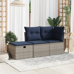 vidaXL Градински стол с възглавница Сив 55 x 55 x 37 см полиратан (366153)