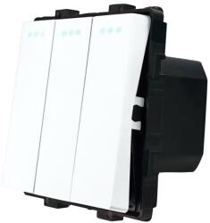 Luxion Intrerupator triplu mecanic Luxion alb, modul compatibil rame din sticla (LX-MP006W)
