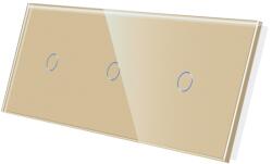 Luxion Panou întrerupator touch triplu din sticla securizata Luxion, auriu (LX-GP022G)