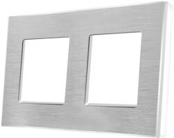 Luxion Rama dubla din aluminiu Luxion pentru prize si intrerupatoare modulare (LX-M2-2FW-FL)