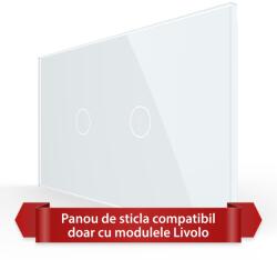 LIVOLO Panou din sticla pentru 2 întrerupatoare touch Livolo, standard italian 4M, alb (VL-P901.1-4W)