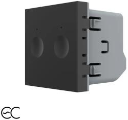 LIVOLO Modul întrerupator dublu Zigbee cu touch Livolo, negru, smart (C7-VL-FC2Z2-2BP)