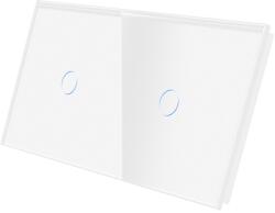 Luxion Panou întrerupator touch dublu din sticla securizata alba Luxion (LX-GP027W)