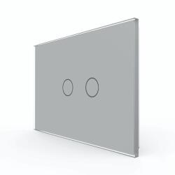 LIVOLO Panou întrerupator dublu touch Livolo din sticla gri, standard italian (VL-P902-2I)