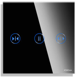 Luxion Panou întrerupator pentru jaluzele touch mini din sticla neagra Luxion (LX-GP026-WFB)