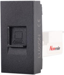 Luxion Modul priza internet Luxion 1M negru, standard italian pentru rame din sticla (LXI-038B)