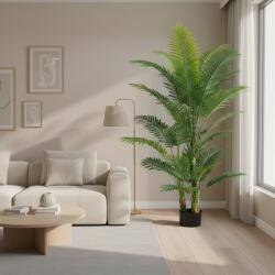  Palmier Kentia artificial 220 cm, 3 tulpini, 17 frunze, verde, cu ghiveci (AT1CT-IM1P-PL1D-TZK17202)