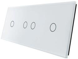 LIVOLO Panou touch Livolo din sticla alba pentru 2 intrerupatoare simple si 1 dublu (BB-C7-C1/C2/C1-11)