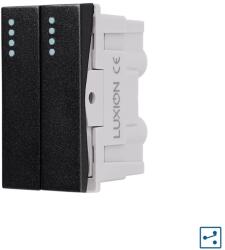Luxion Intrerupator dublu cap-scara mecanic Luxion, 2M/1M, negru, standard italian (LXI-012B)