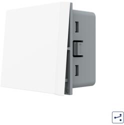 LIVOLO Intrerupator mecanic cap cruce Livolo, alb, 2 module, seria noua (C7-VL-FCMM10A-2WP)