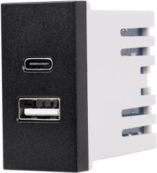 Luxion Modul priza USB A+C Luxion 1M, negru, standard Italian (LXI-047B)