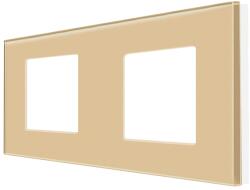 Luxion Rama dubla Luxion din sticla securizata aurie pentru module si prize (LX-M1-2FG)
